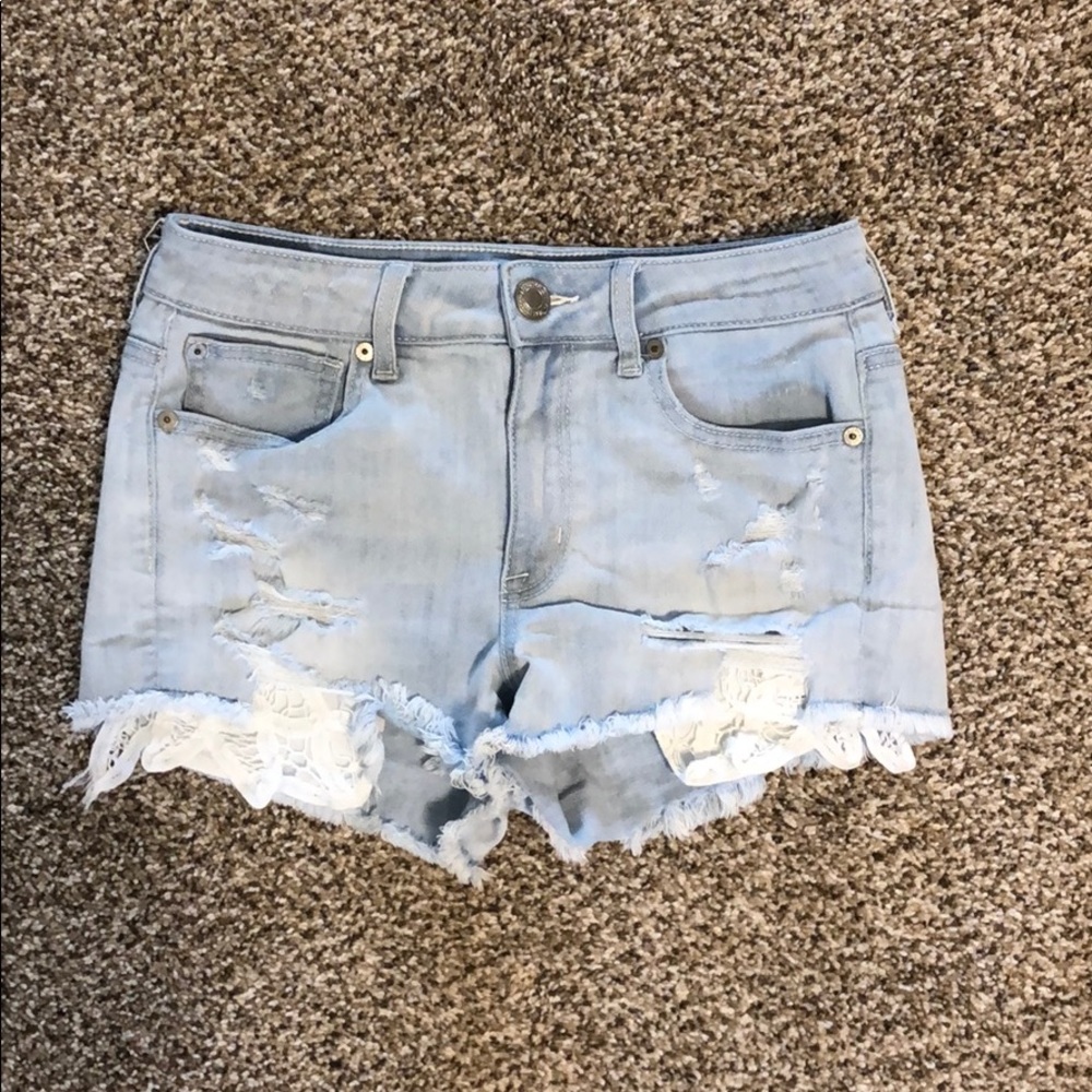 American Eagle lace detailing front pocket shorts
